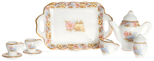 Pink and Gold Tea Set, 10 pc. 